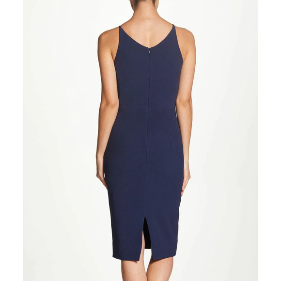 Dress the Population Lyla Timeless Deep V-Neckline Sheath Dress EUC Size Large - Picture 3 of 9